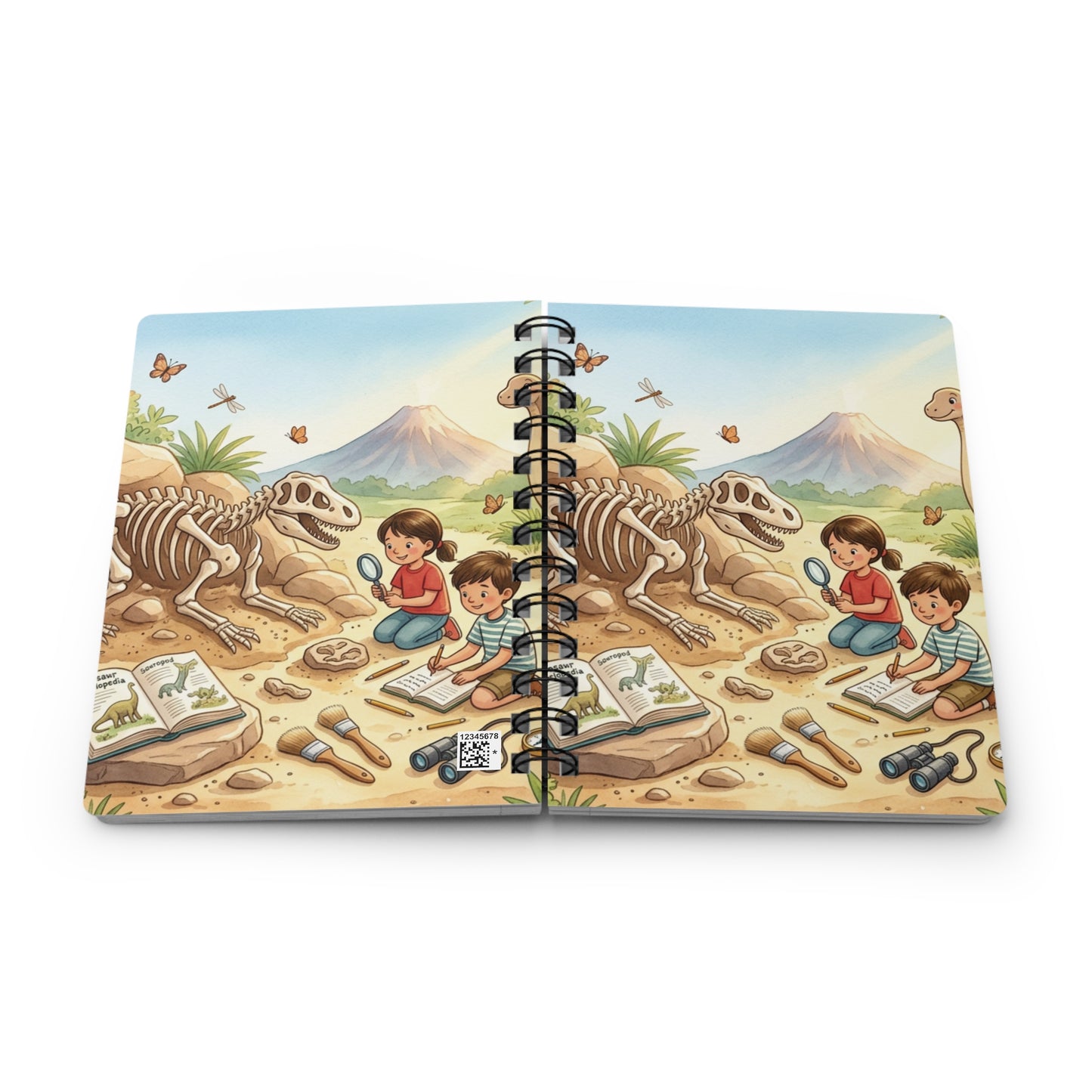 Dinosaur Fossil Adventure Spiral Journal — Kids Paleontology Notebook