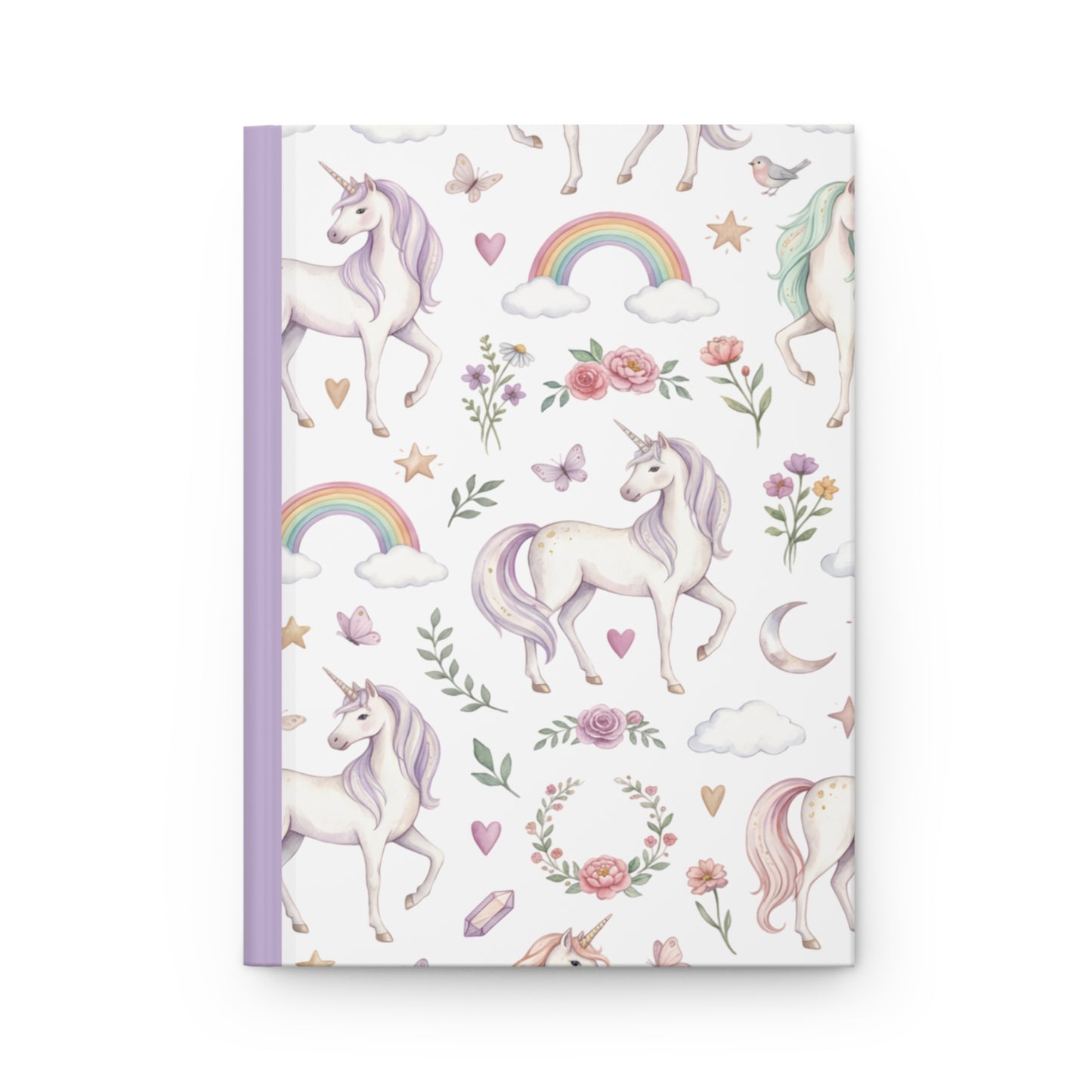 Unicorn Floral Hardcover Journal — Rainbow Magic Notebook