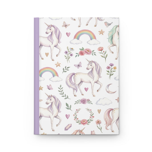 Unicorn Floral Hardcover Journal — Rainbow Magic Notebook