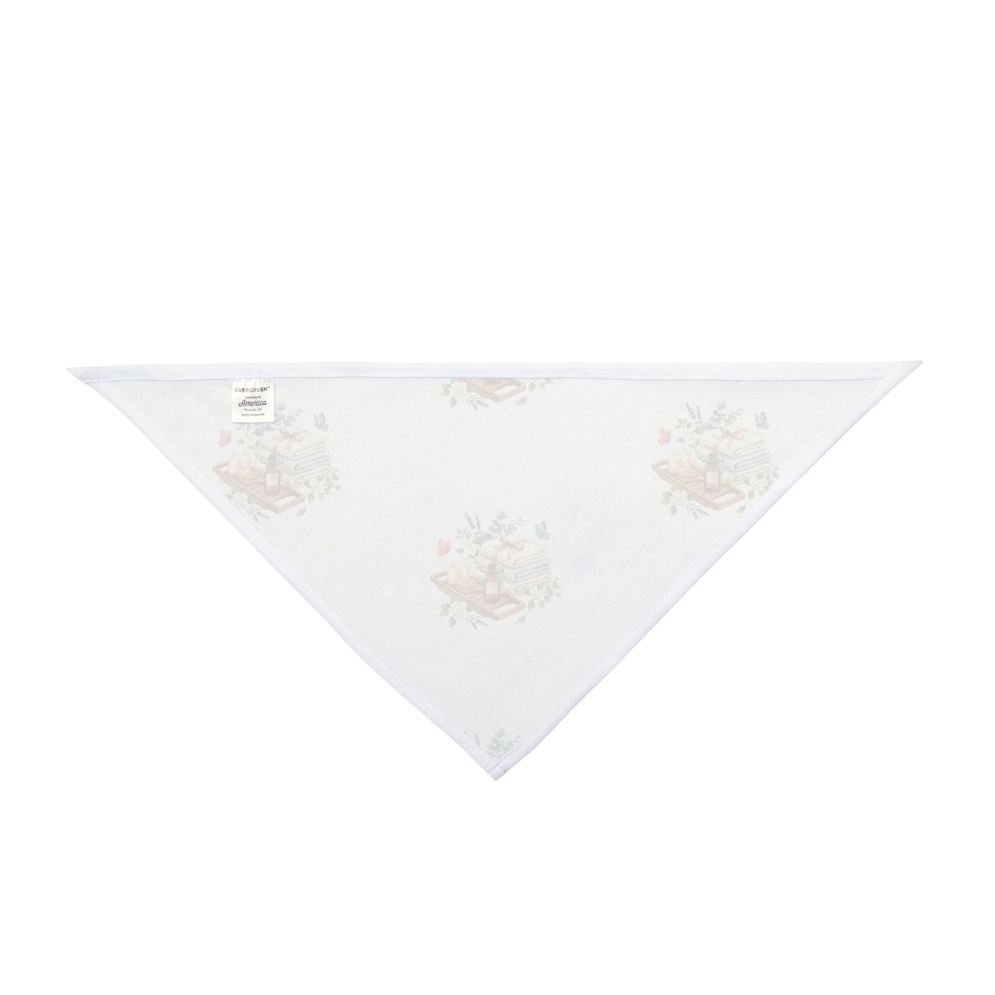 Spa Day Pet Bandana – Botanical Dog Bandana – Watercolor Self-Care Pet Scarf – Cozy Dog Bandana