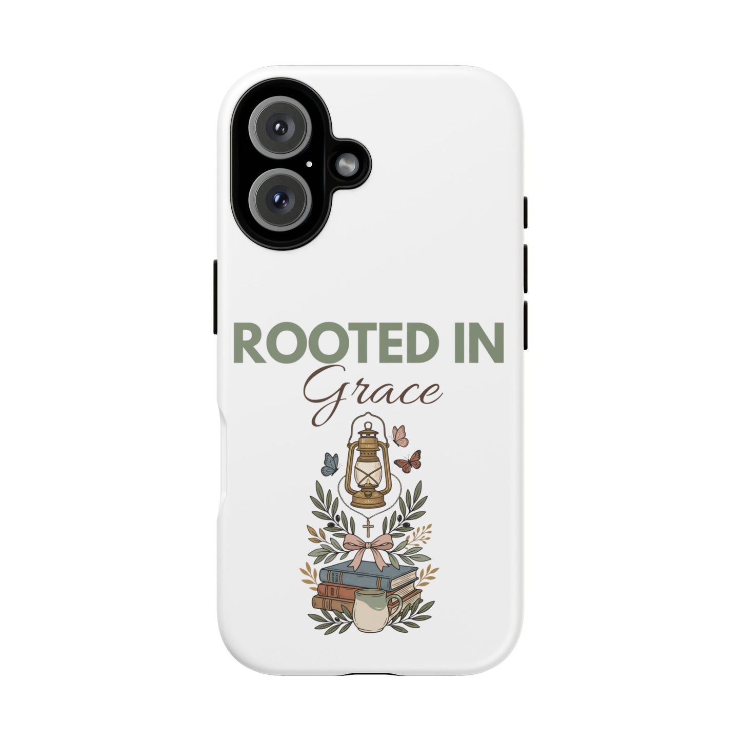 Rooted in Grace Phone Case — Floral Lantern Christian Protective Cover