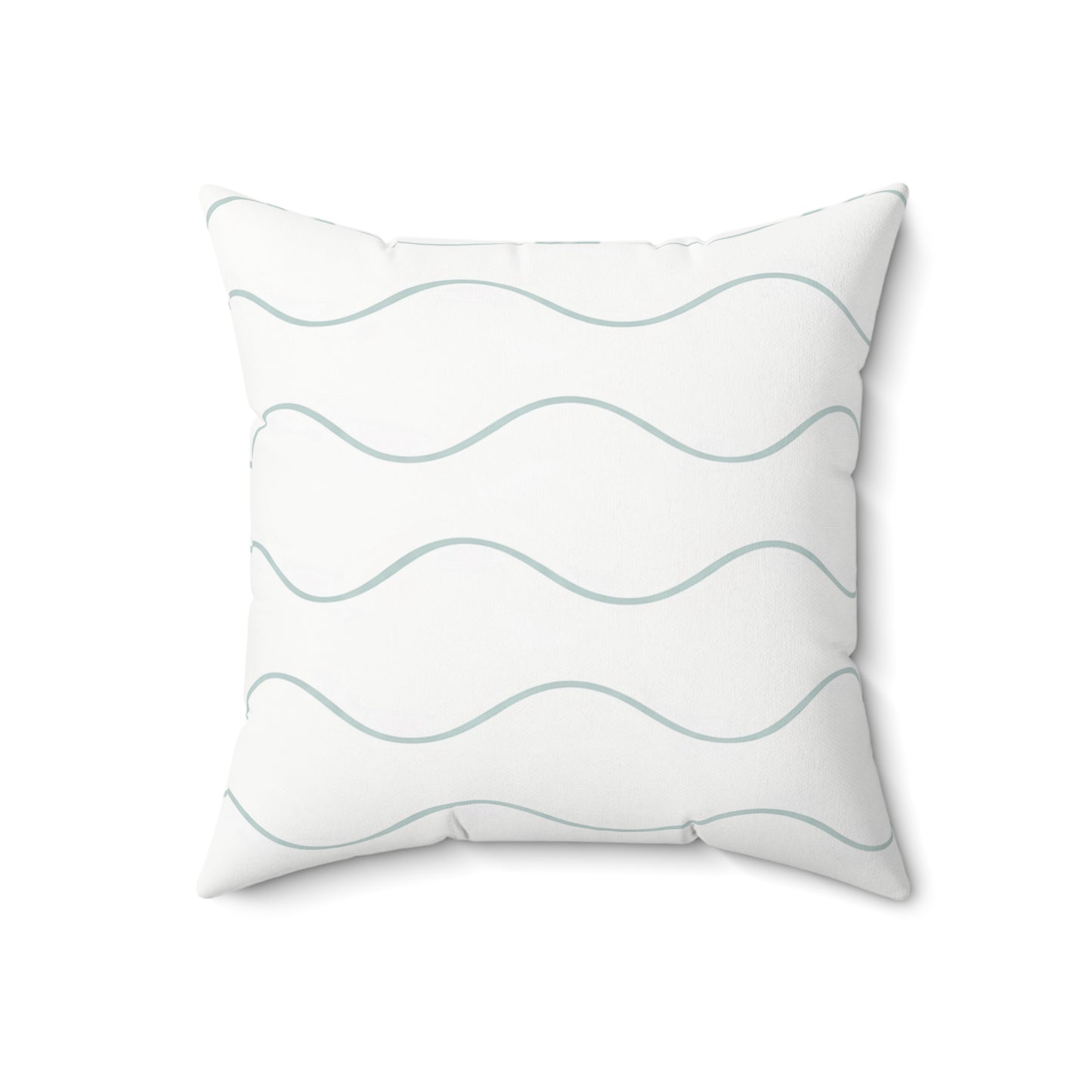 Minimal Wavy Stripe Spun Polyester Throw Pillow — Coastal Modern Decorative Cushion