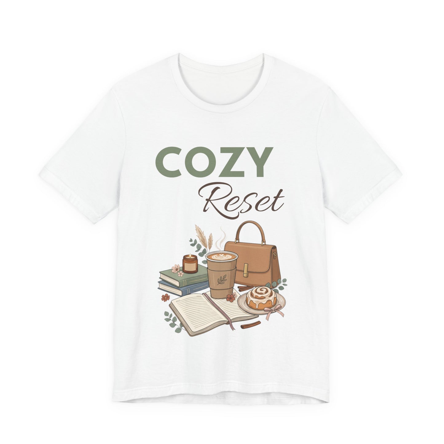 Cozy Reset T-Shirt – Cozy Coffee, Books & Hygge Relaxation Tee