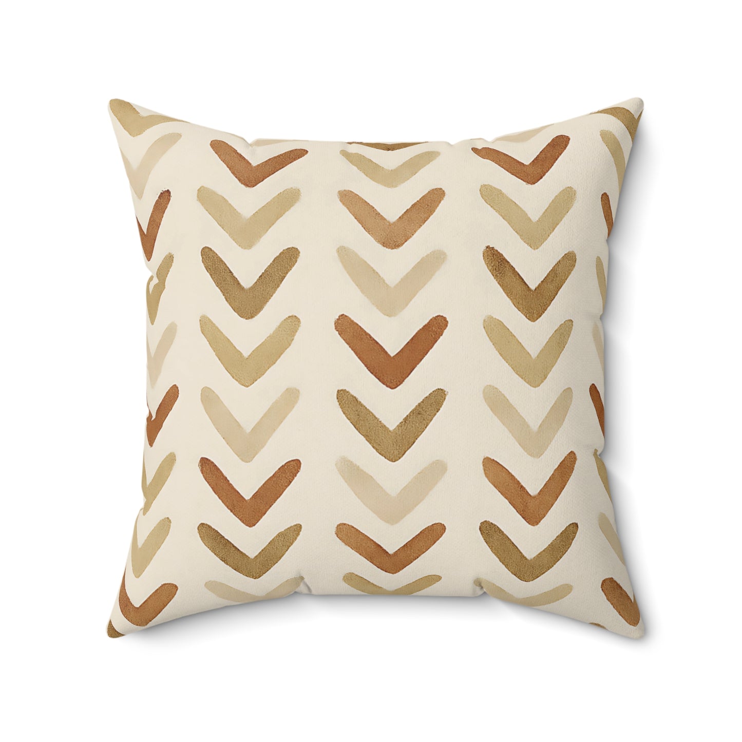Earth Tone Chevron Throw Pillow - Modern Boho Decorative Cushion with Double-Sided Print
