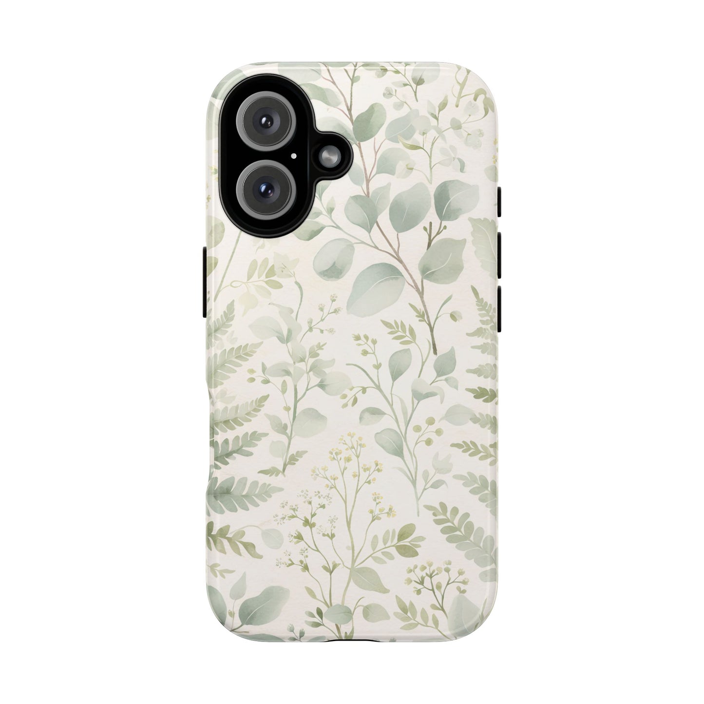 Floral Fern Tough Phone Case — Soft Green Botanical iPhone Cover