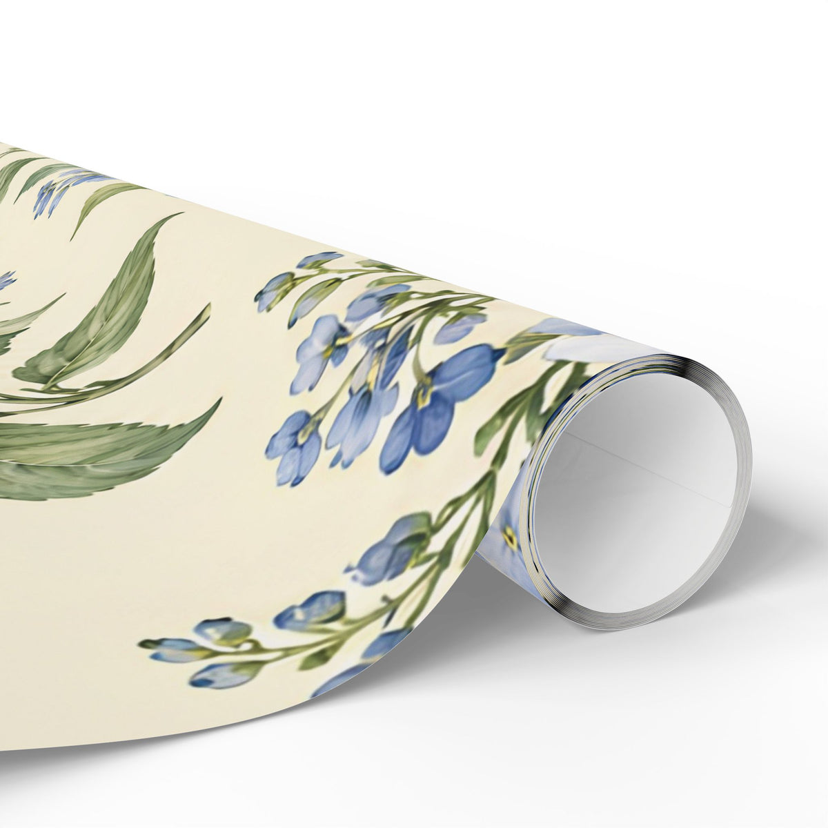 Floral Hydrangea Wrapping Paper Roll — Blue Vintage Flower Gift Wrap