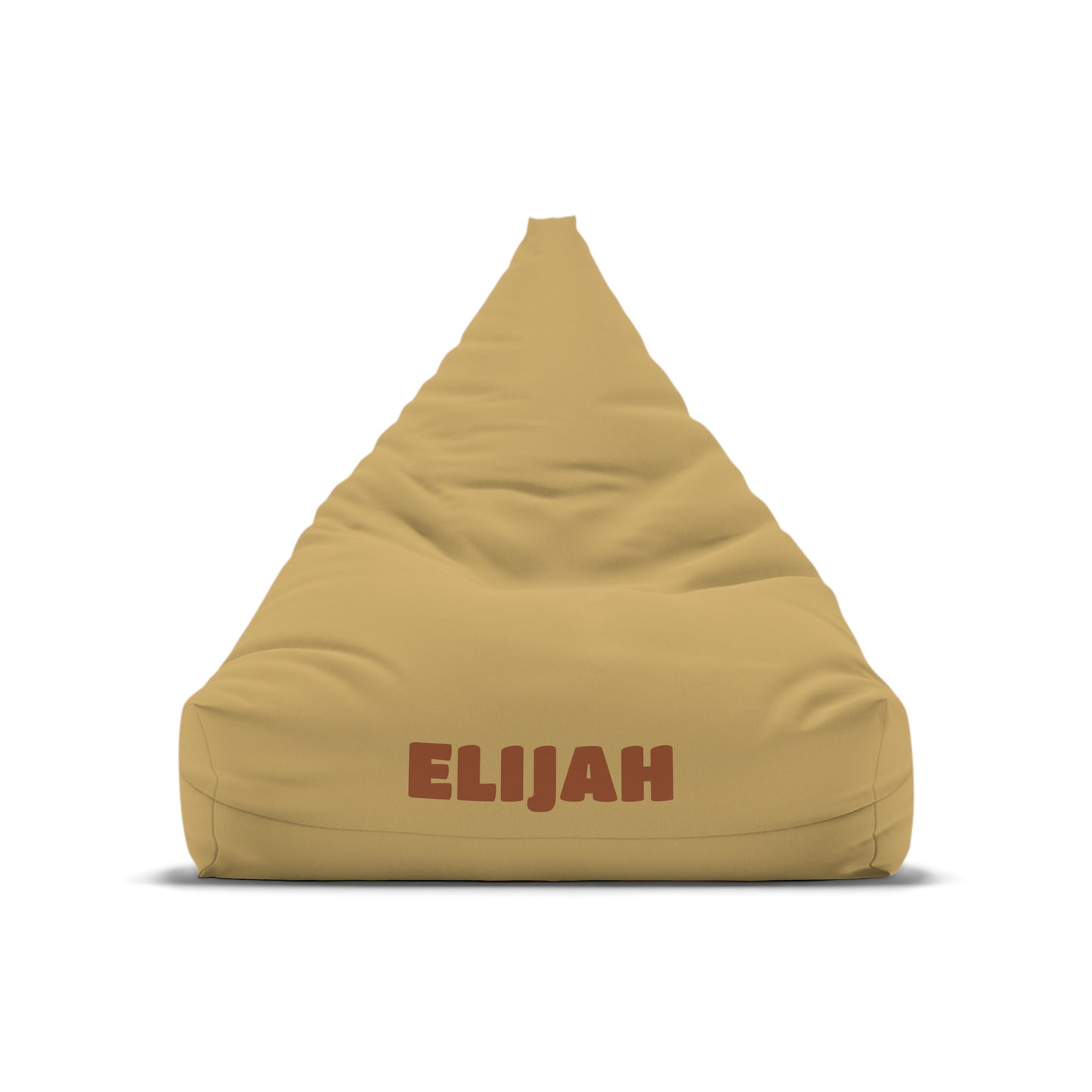Personalized Kids Bean Bag Cover — Mustard Yellow with Bold Name (Elijah)