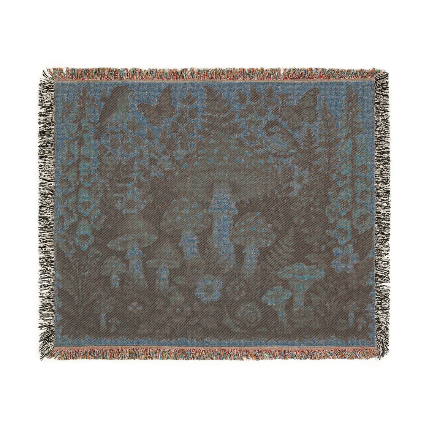 Mushroom Woodland Woven Blanket