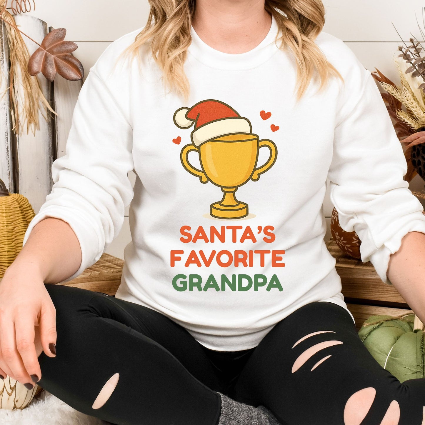 Personalized Santa’s Favorite Family Trophy Sweatshirt – Custom Name Holiday Crewneck