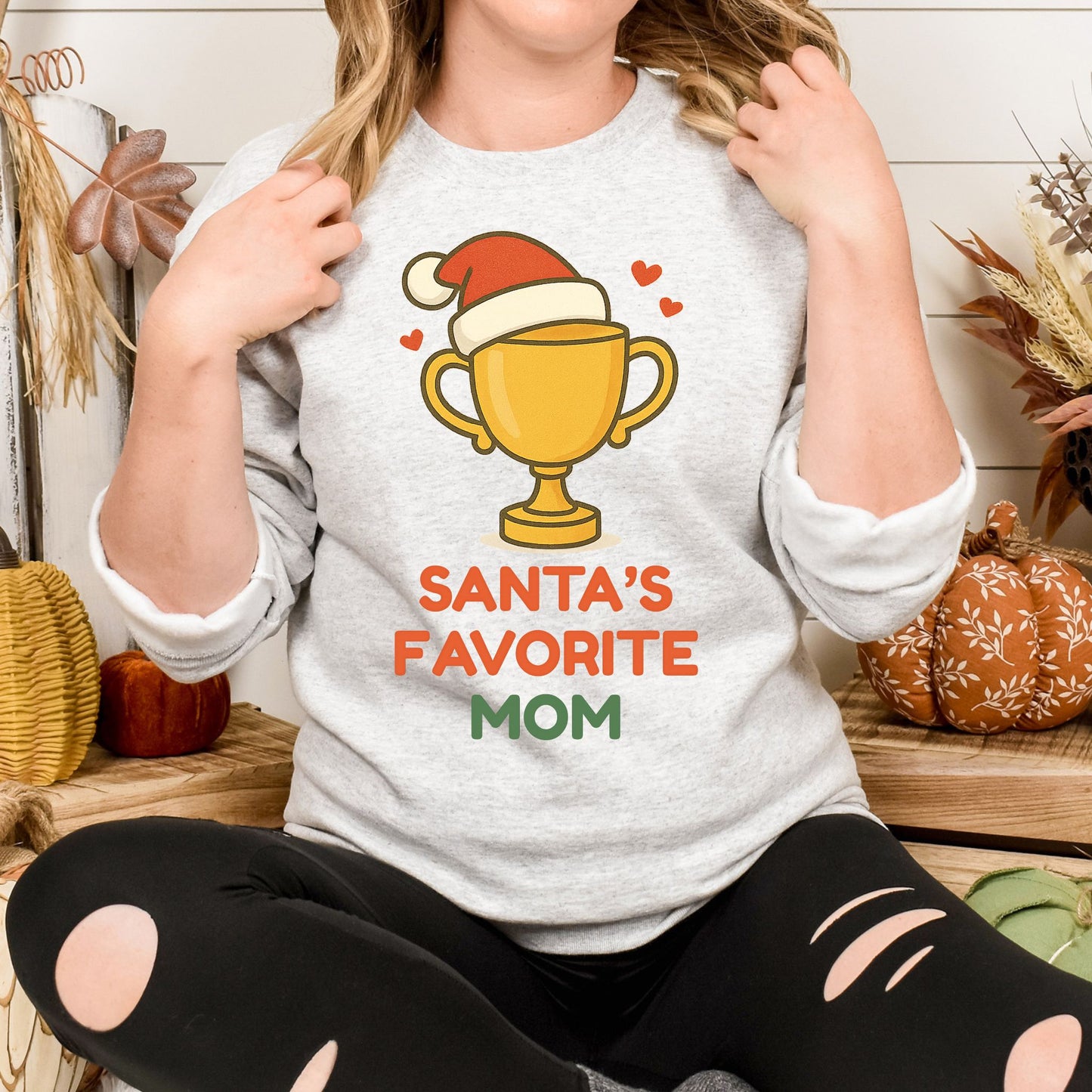 Personalized Santa’s Favorite Family Trophy Sweatshirt – Custom Name Holiday Crewneck