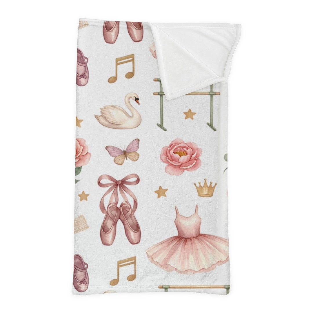 Ballet Dreams Minky Sleeping Bag — Pink Tutu Swan Pattern for Kids