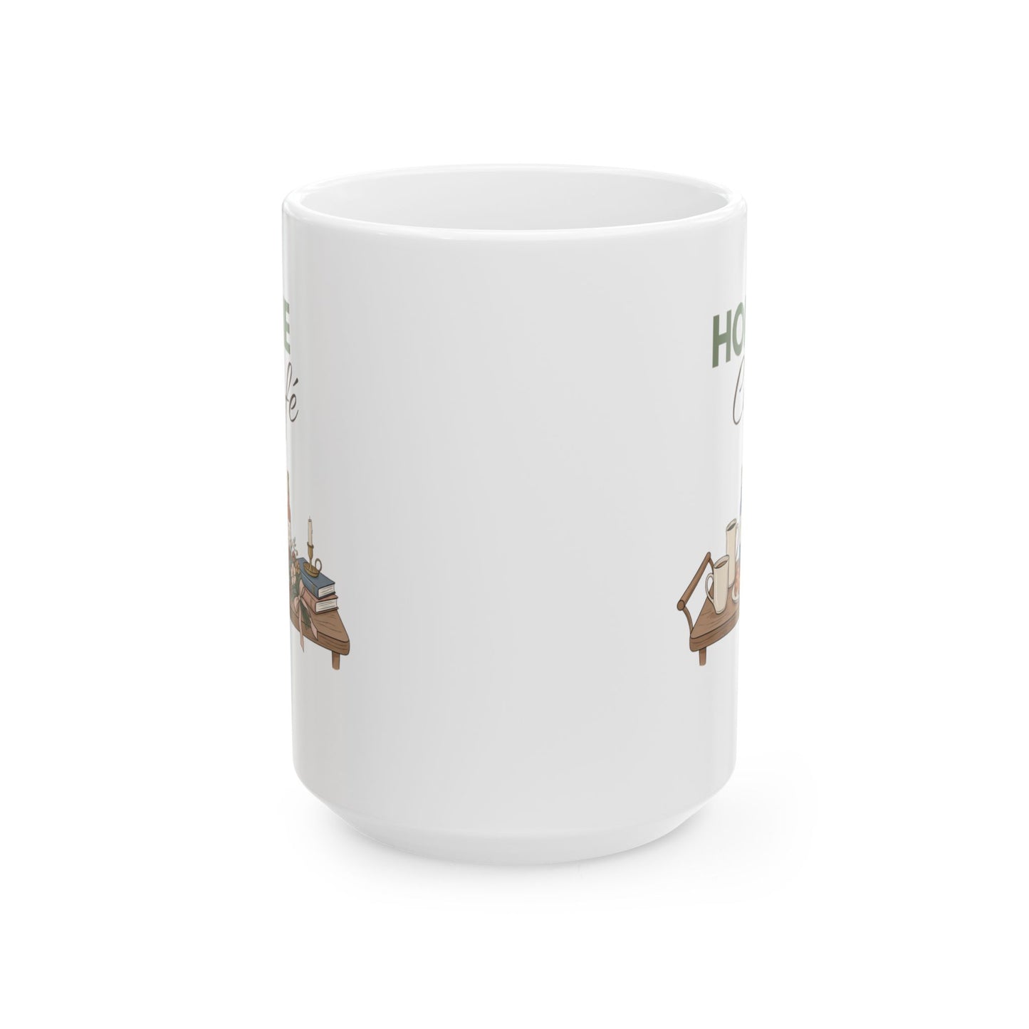 Home Café Ceramic Coffee Mug – Cozy Coffee Bar Mug – Coffee Lover Gift – Kitchen Coffee Cup – 11oz & 15oz