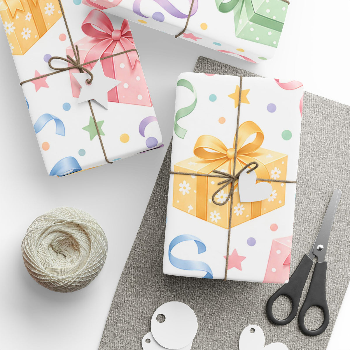 Birthday Confetti Gift Wrap — Colorful Party Wrapping Paper Roll