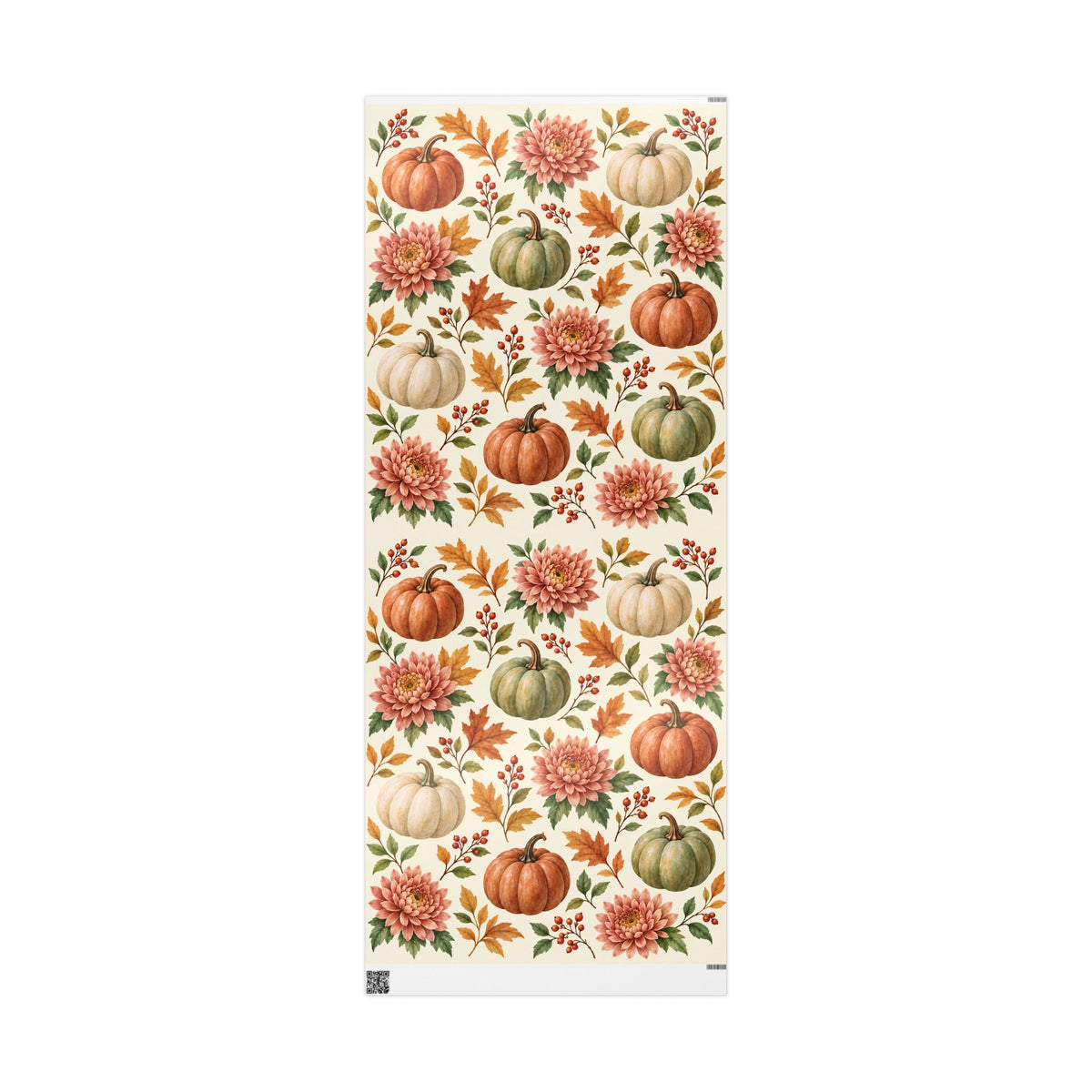 Autumn Pumpkin Wrapping Paper Roll — Fall Harvest Gift Wrap