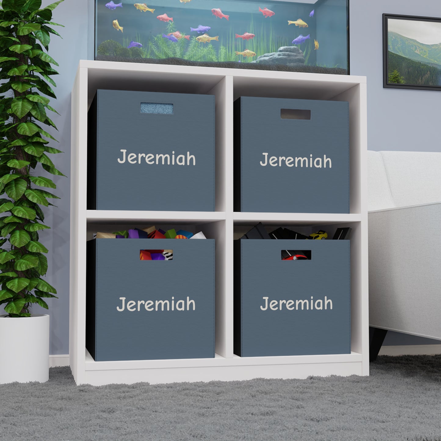 Personalized Felt Storage Box - Custom Name Kids Toy & Nursery Organizer