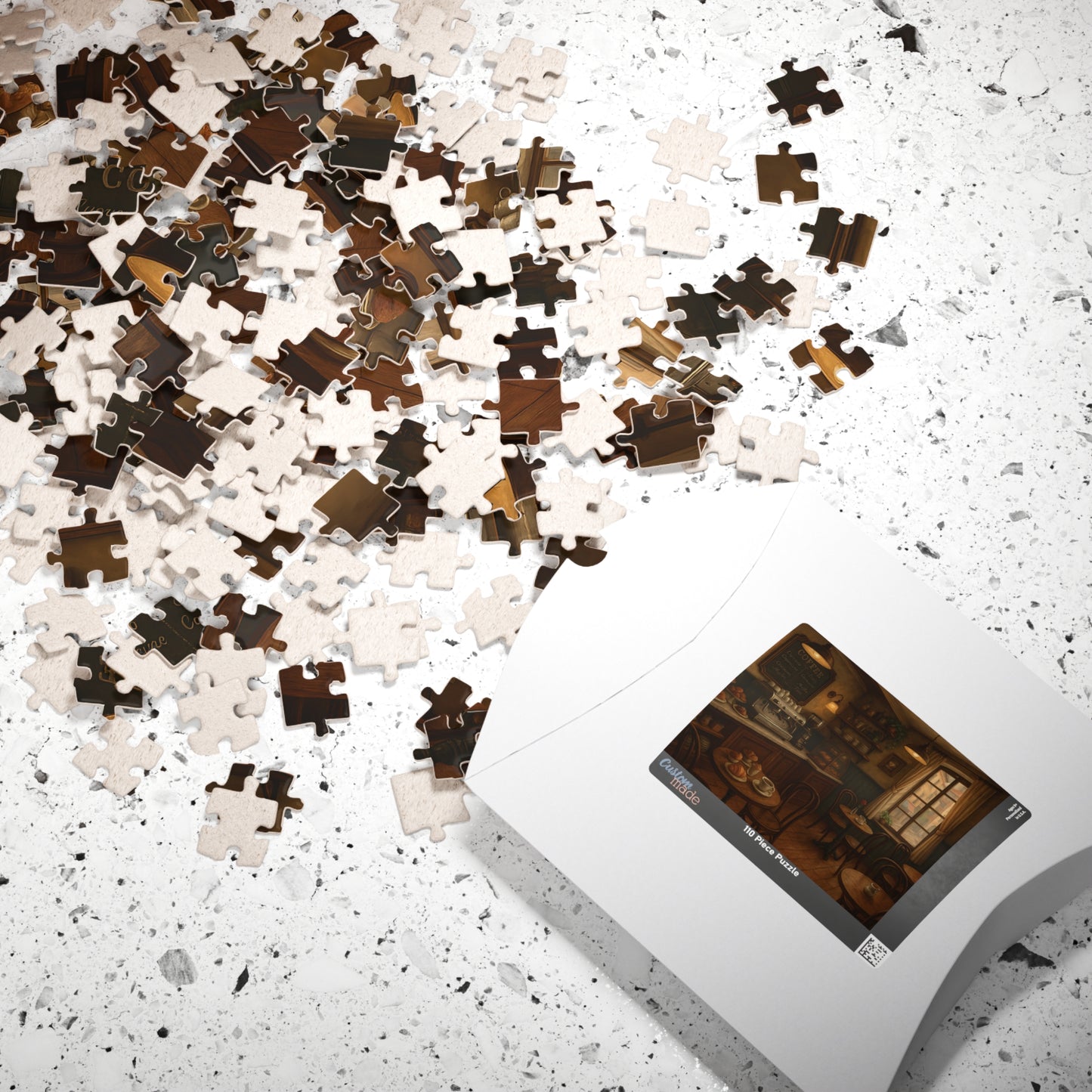 Cozy Parisian Café Jigsaw Puzzle – Coffee & Croissants