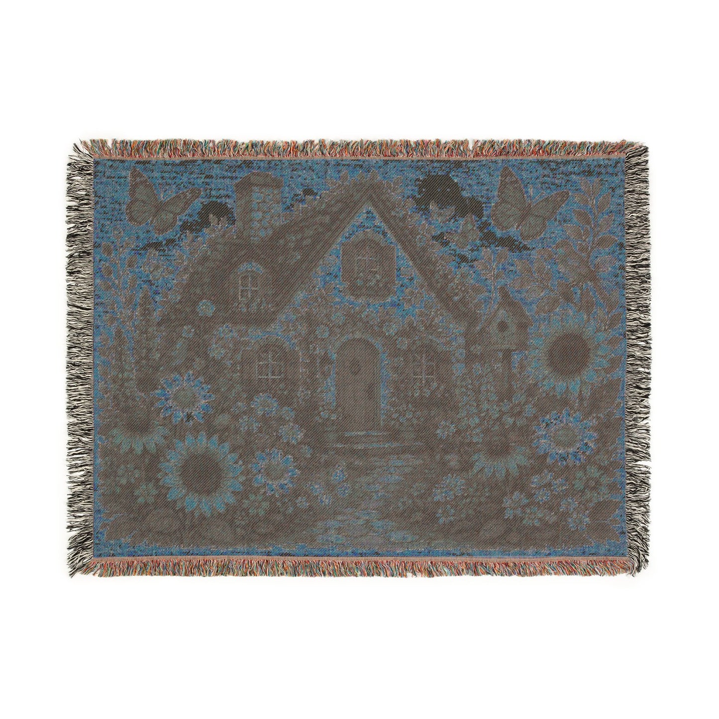 Cottage Garden Woven Blanket — Cozy Floral House Throw