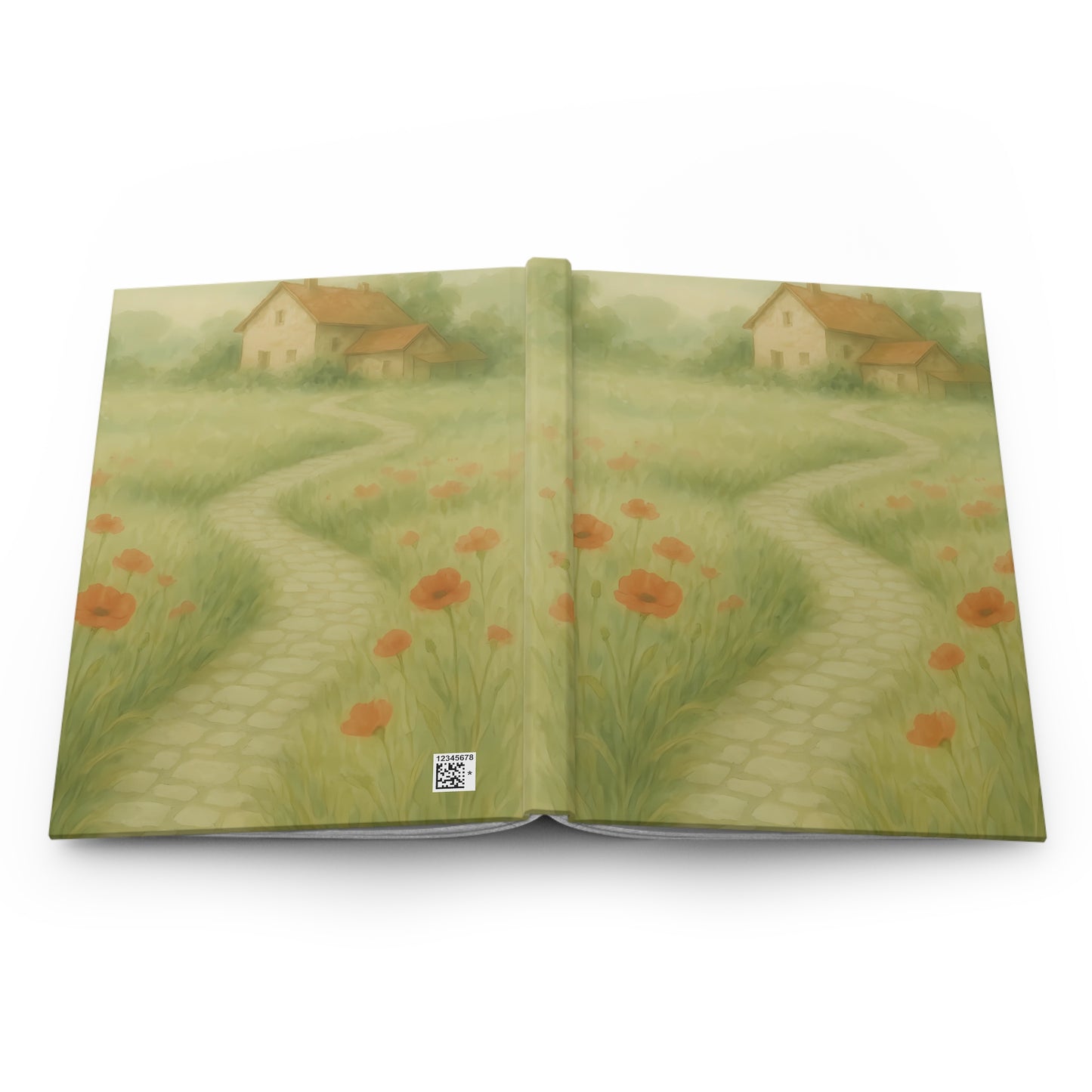 Poppy Path Journal – Rustic Cottage & Cobblestone Trail Hardcover Notebook