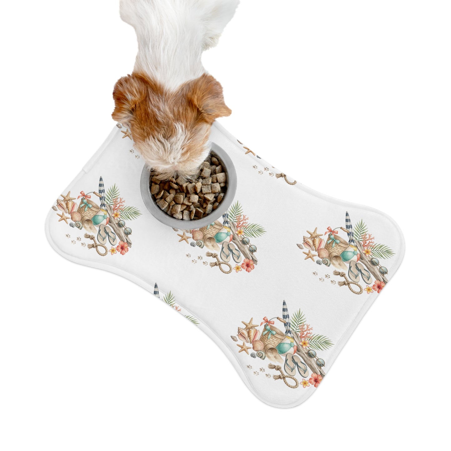 Coastal Seashell Pet Feeding Mat — Beachy Paw Placemat for Dogs & Cats