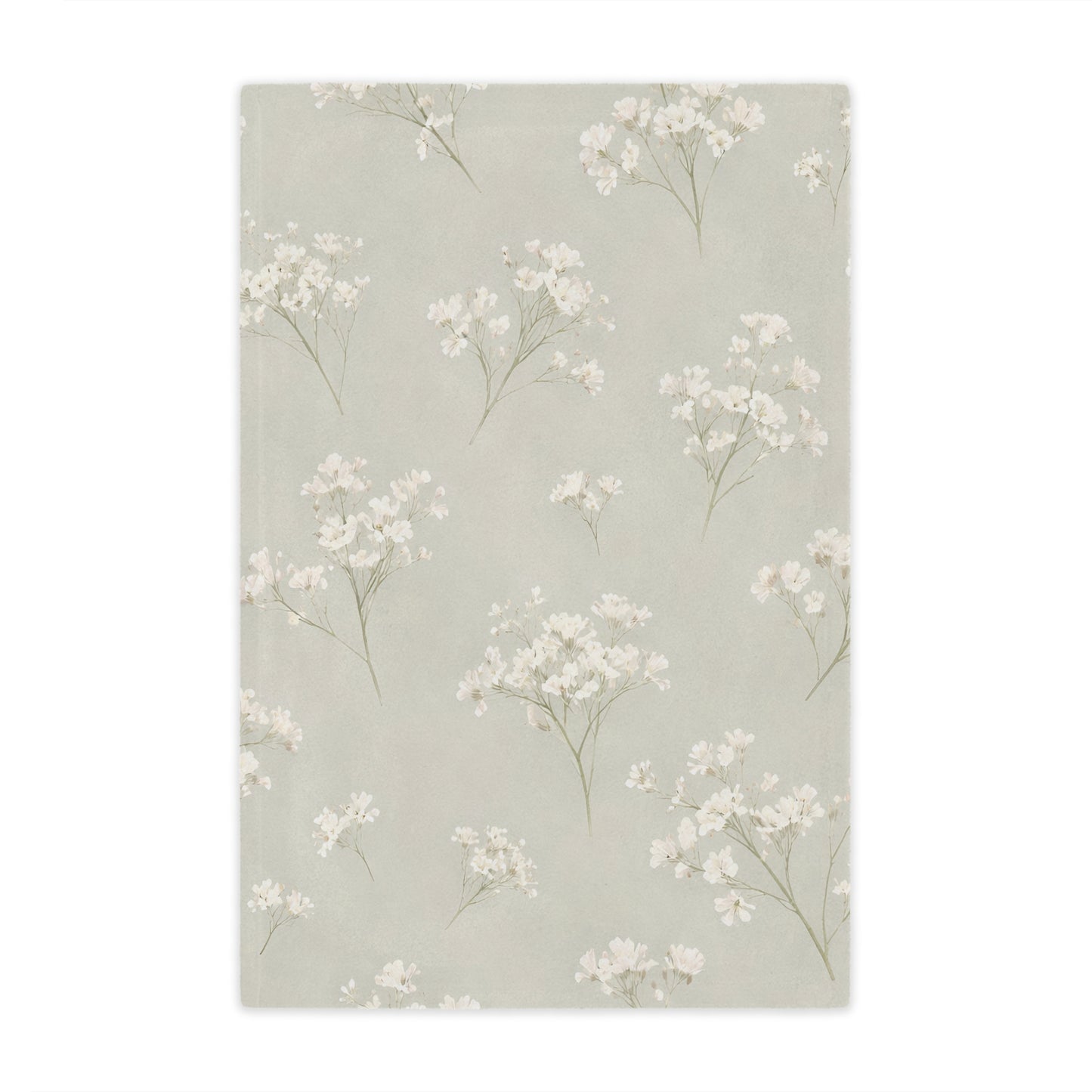 Floral Minky Blanket — Soft Neutral Baby’s Breath Throw for Nursery, Gift, & Cozy Home Decor