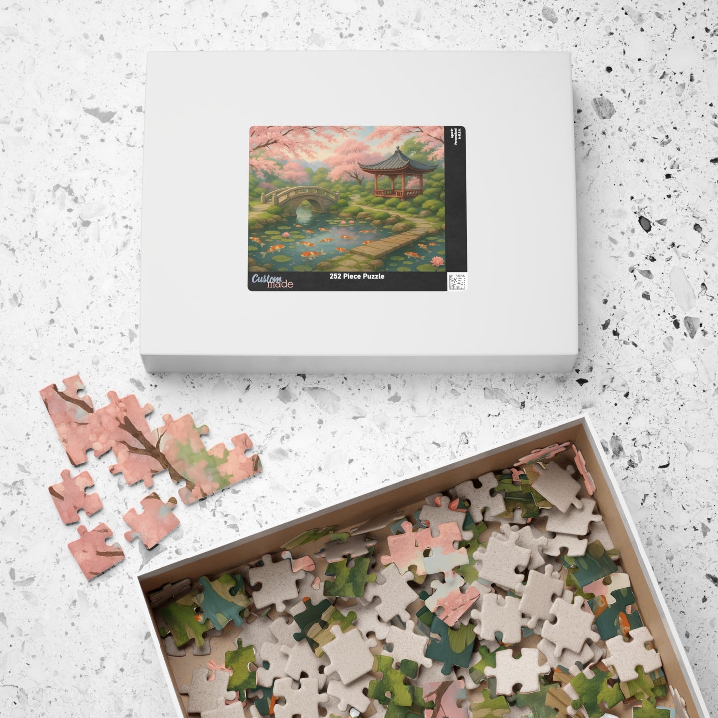 Tranquil Japanese Garden Puzzle – Koi Pond & Cherry Blossoms