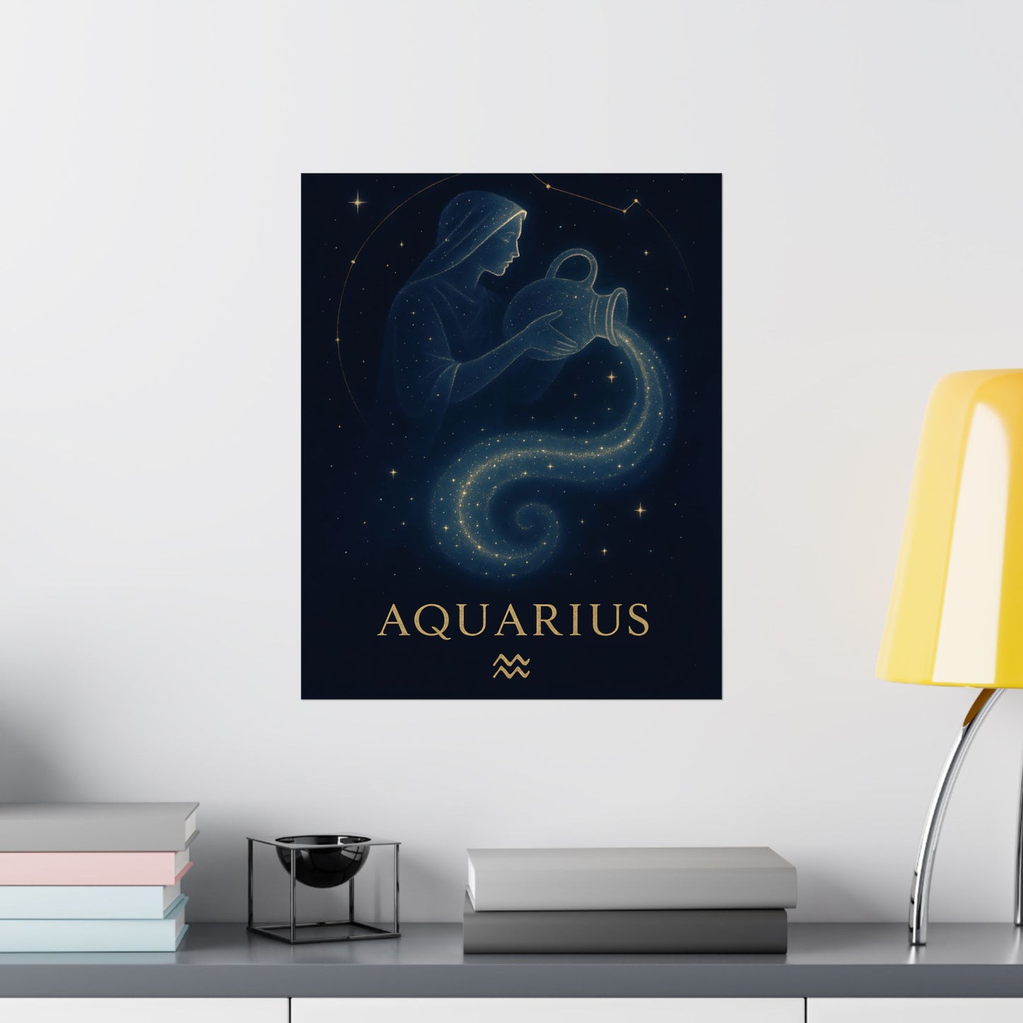 Aquarius Zodiac Constellation Matte Poster – Celestial Water Bearer Astrology Wall Art Print (Multiple Sizes)