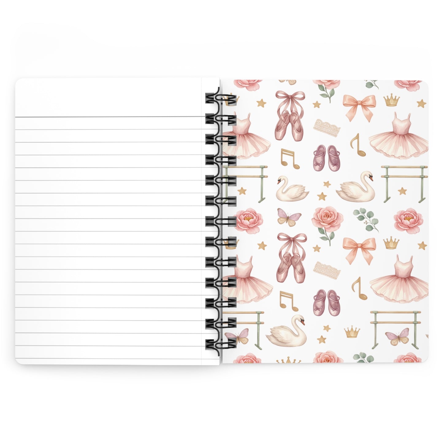 Ballet Dancer Spiral Journal — Personalized 'Ameri's Journal' Floral Ballerina Notebook