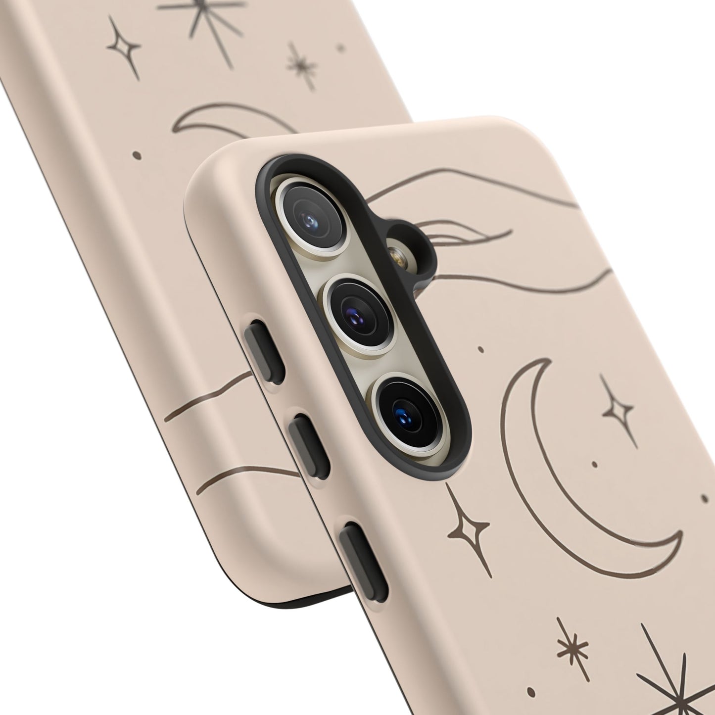 Mystic Minimalist Hands & Moon Phone Case – Celestial Line Art Design