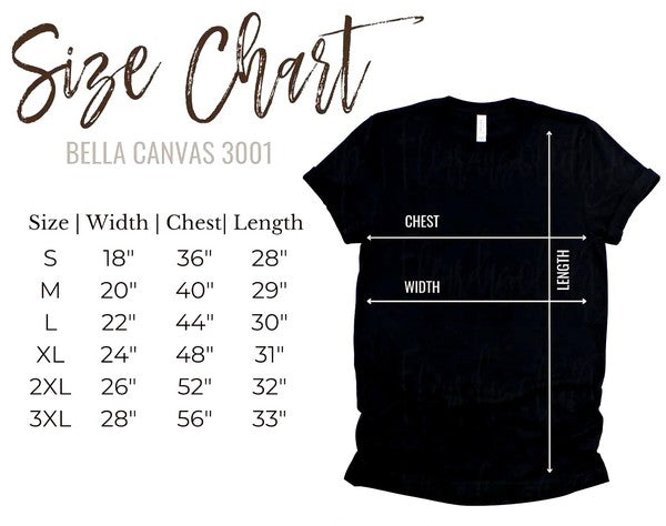 Margarita Girls Night Graphic Tee Size Chart