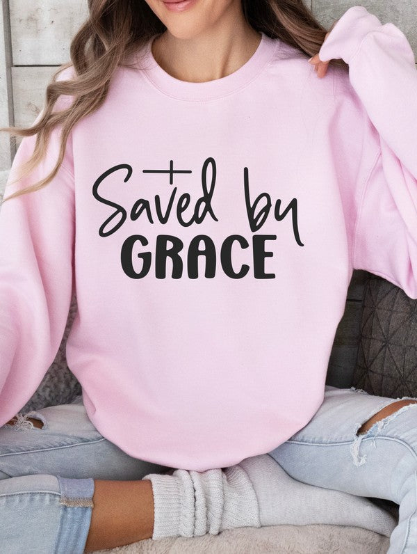 Pink Saved by Grace Graphic Sweatshirt Plus Size