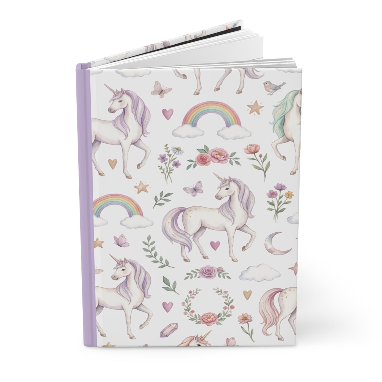 Unicorn Floral Hardcover Journal — Rainbow Magic Notebook