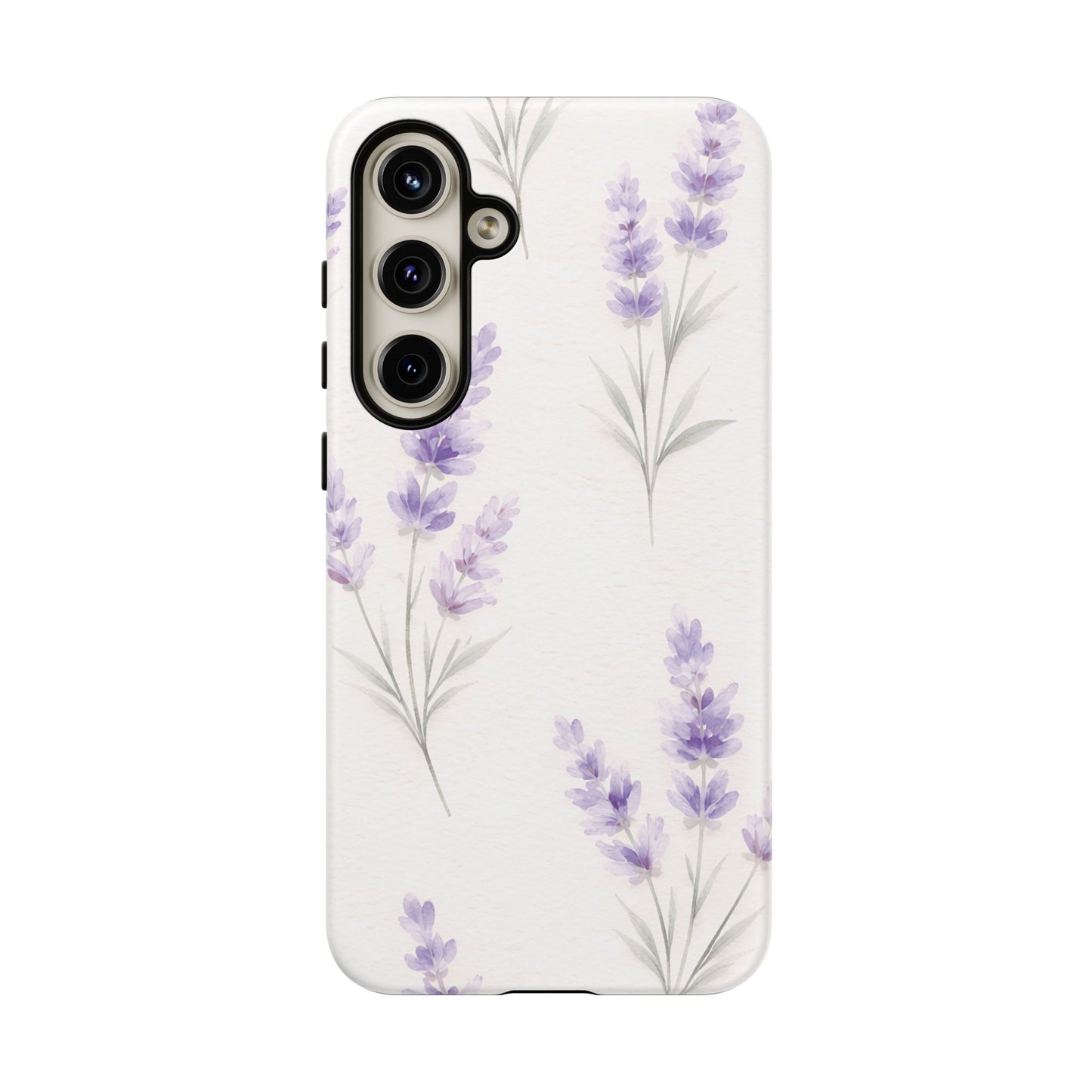 Lavender Floral Phone Case — Protective Tough Case with Purple Botanical Print