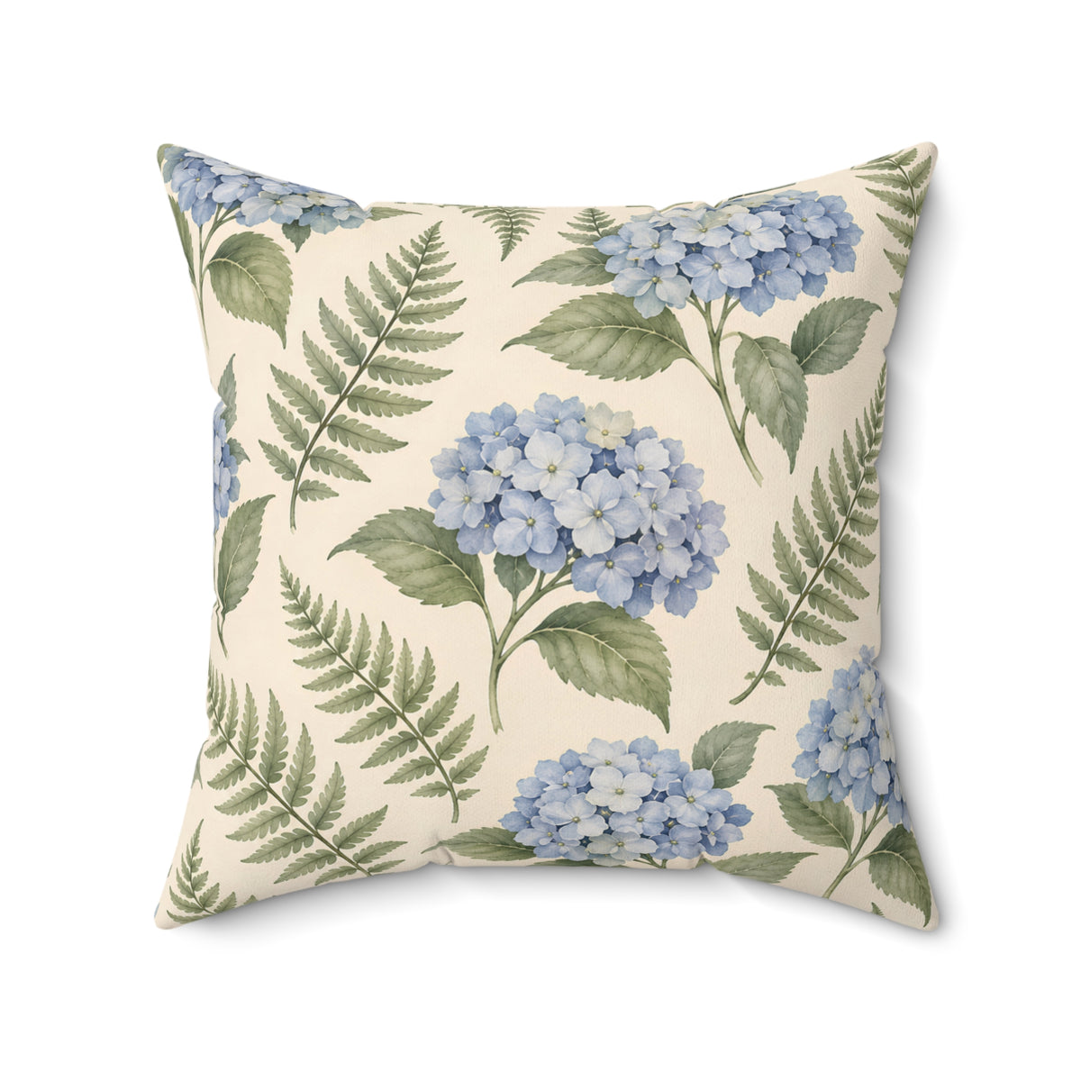 Hydrangea Fern Decorative Pillow