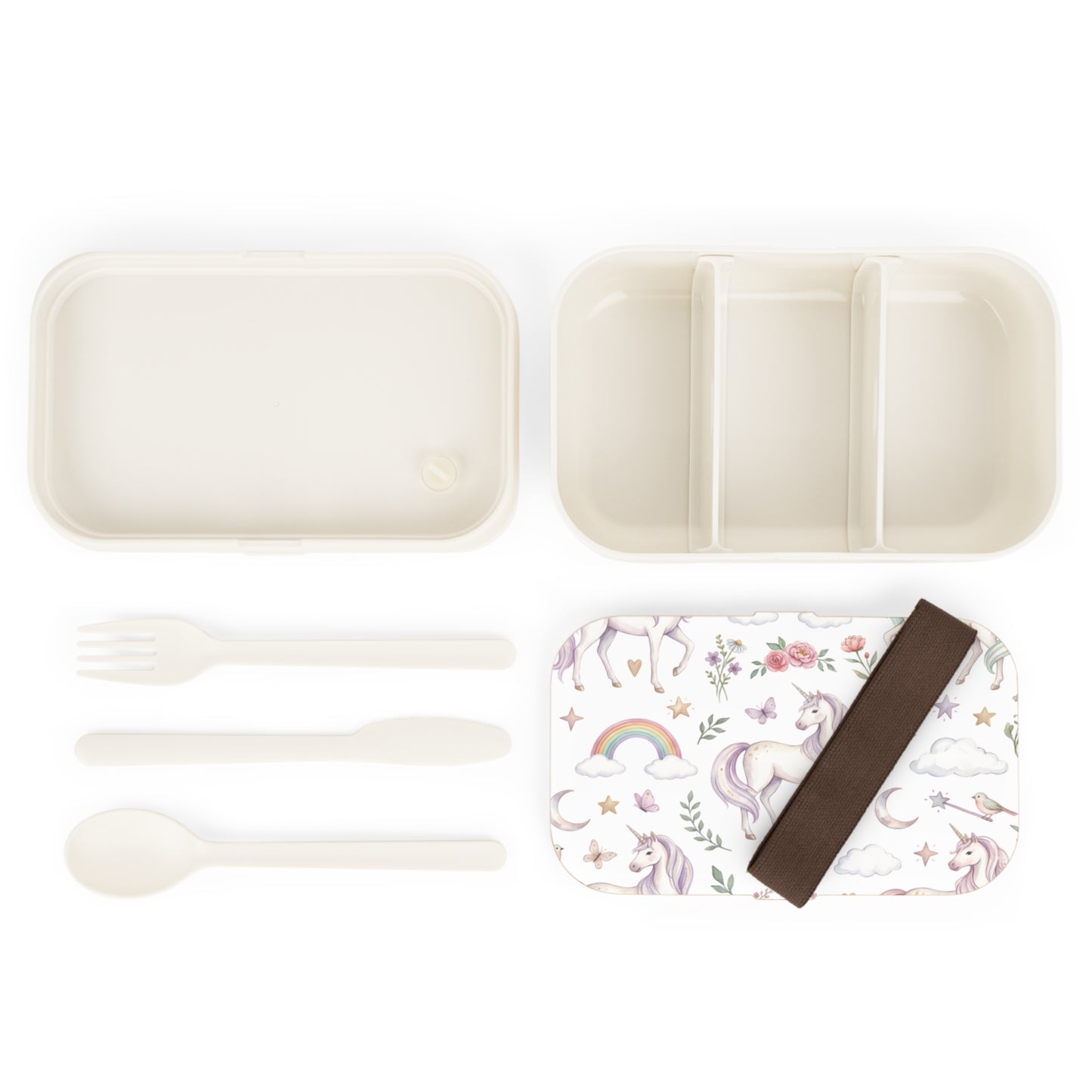 Unicorn Rainbow Bento Lunch Box — Cute Floral Kids Meal Box