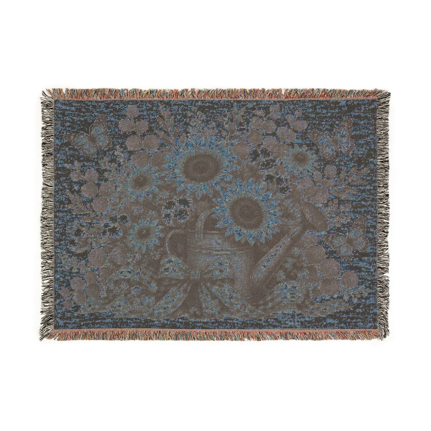 Sunflower Bouquet Woven Blanket — Vintage Floral Throw