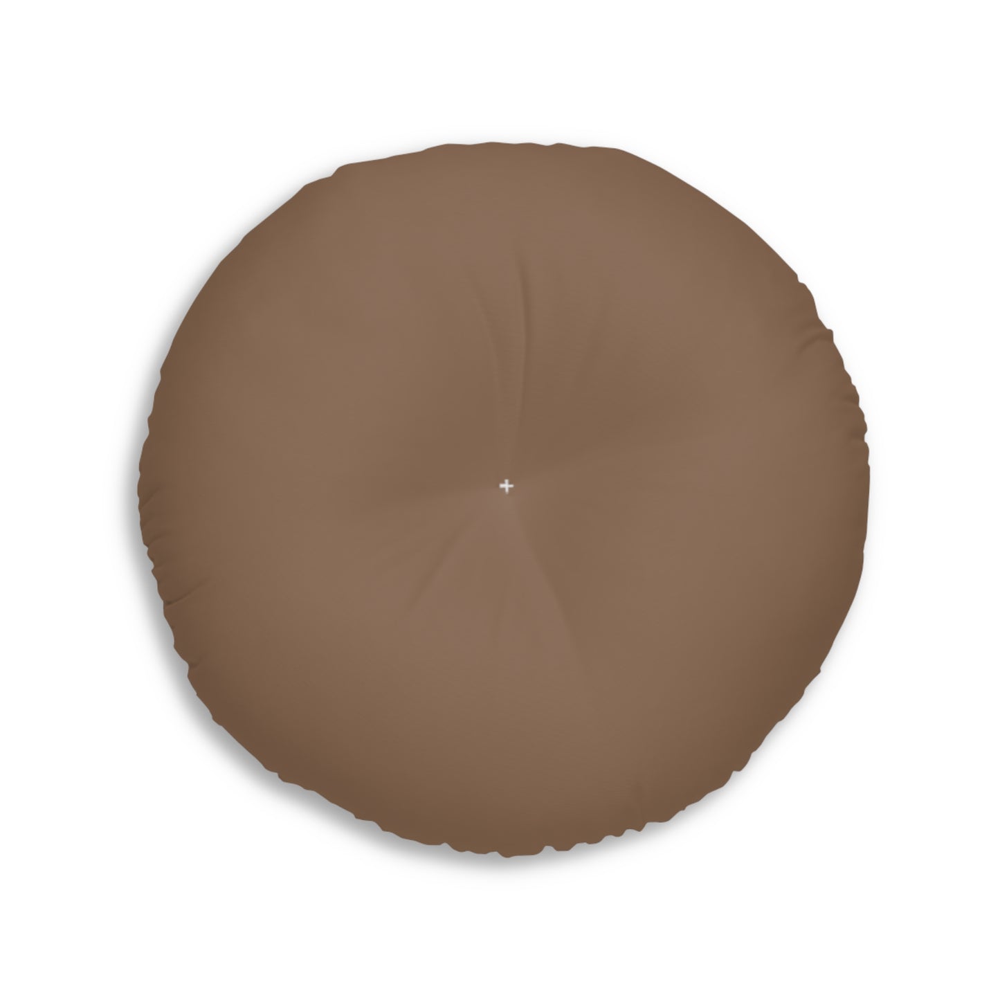 Round Tufted Floor Pillow — Cozy Woodland Reading Pattern