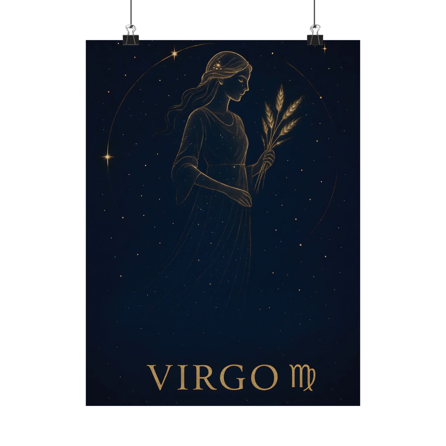 Virgo Zodiac Constellation Matte Poster – Celestial Maiden Astrology Wall Art Print (Multiple Sizes)