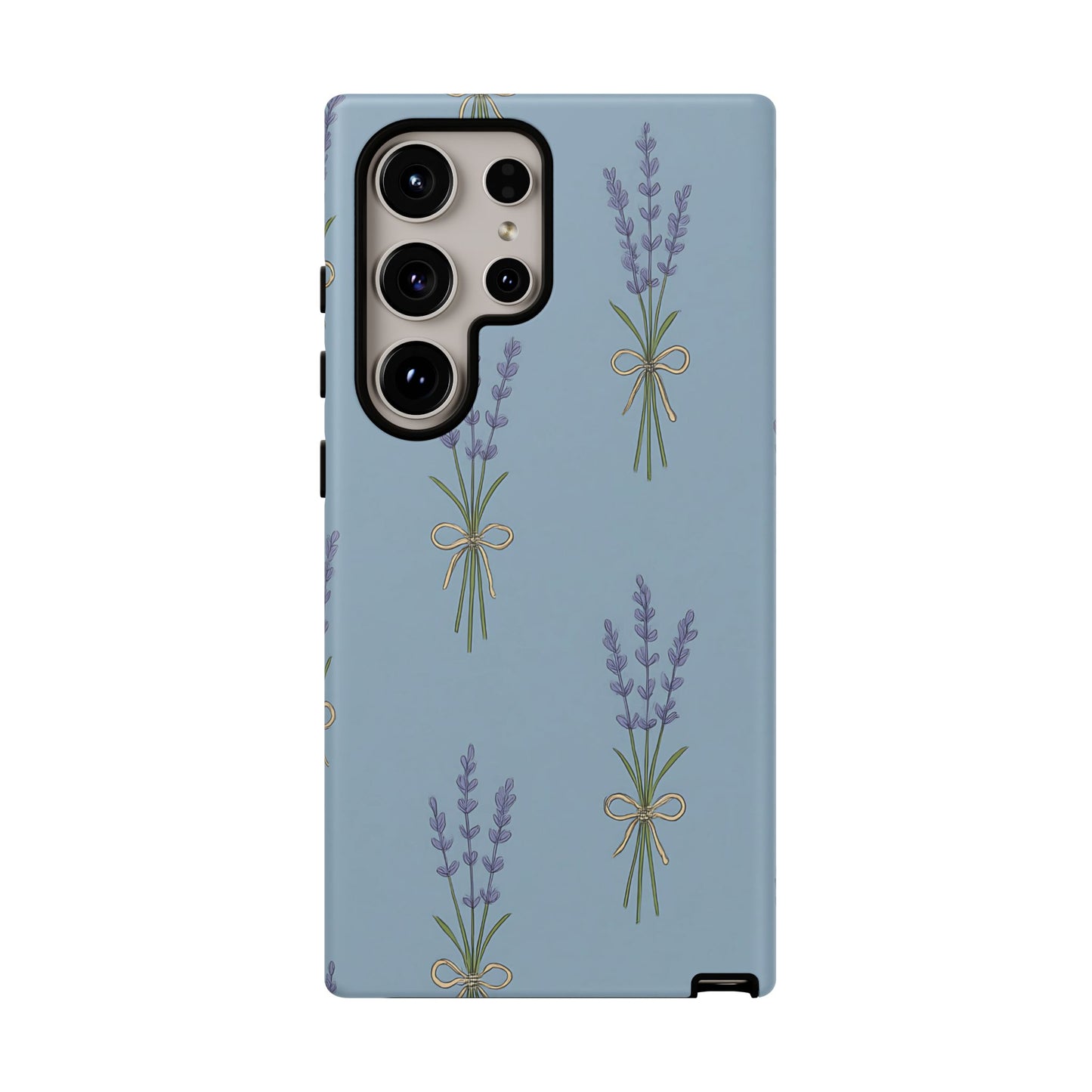 Lavender Bundle Phone Case – Blue Botanical Floral Print with 3D Wrap Design
