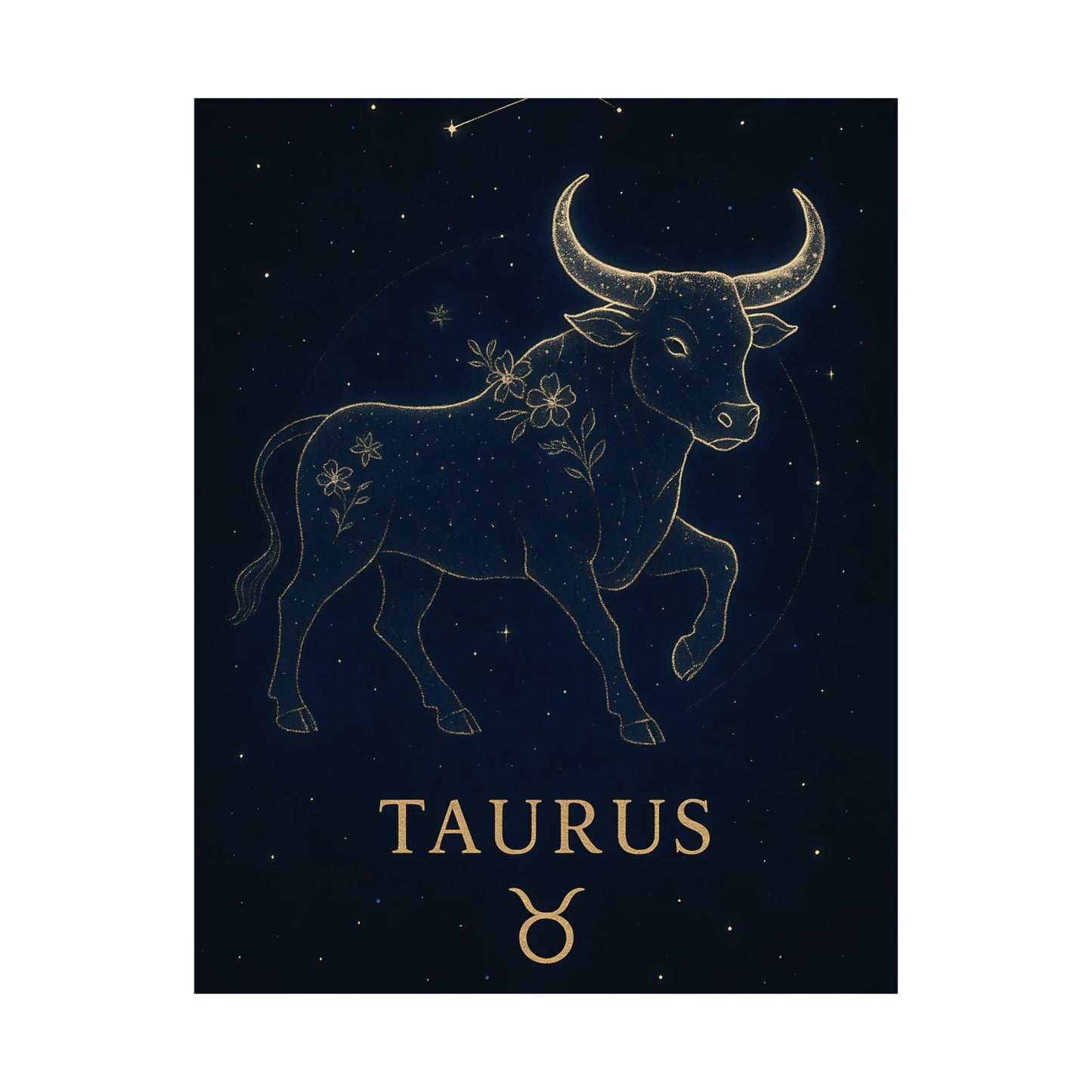 Taurus Zodiac Constellation Matte Poster – Celestial Astrology Wall Art Print (Multiple Sizes)