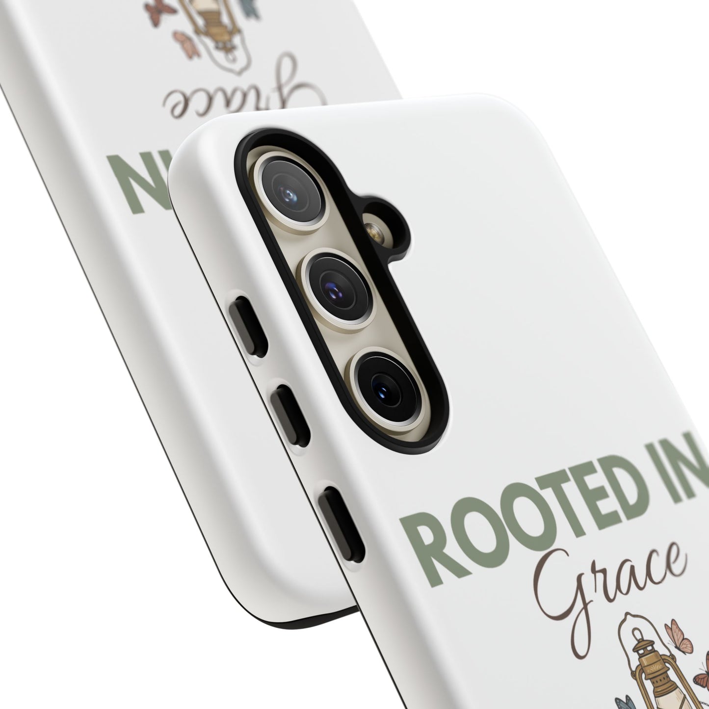 Rooted in Grace Phone Case — Floral Lantern Christian Protective Cover