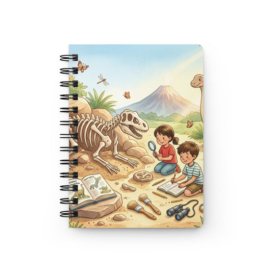 Dinosaur Fossil Adventure Spiral Journal — Kids Paleontology Notebook