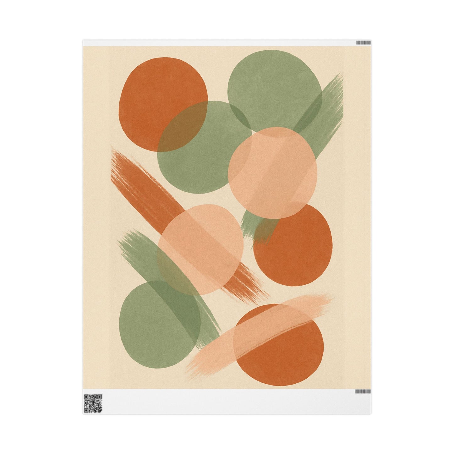 Modern Abstract Earth Tone Wrapping Paper – Terracotta, Sage & Peach Circles