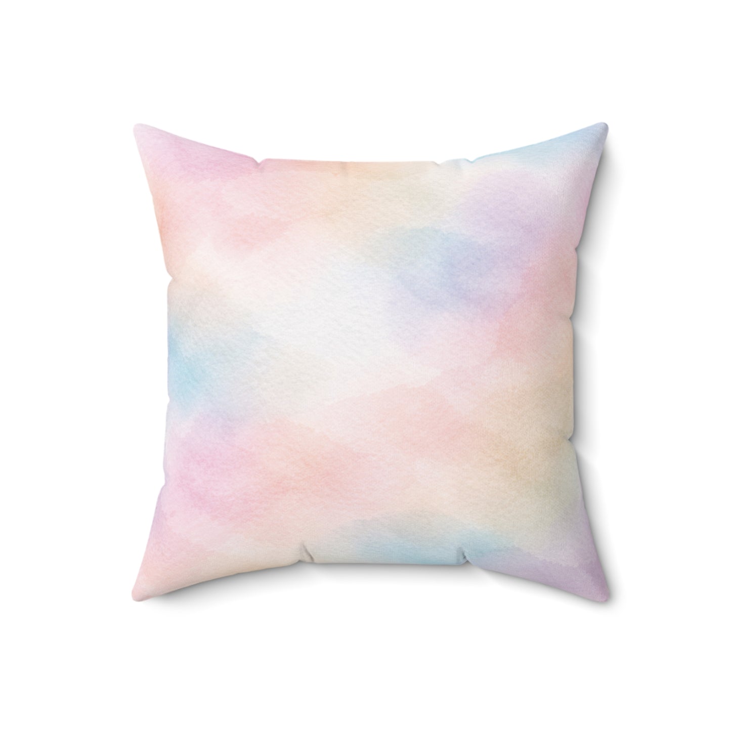 Pastel Watercolor Decorative Pillow — Soft Blush Square Throw Pillow