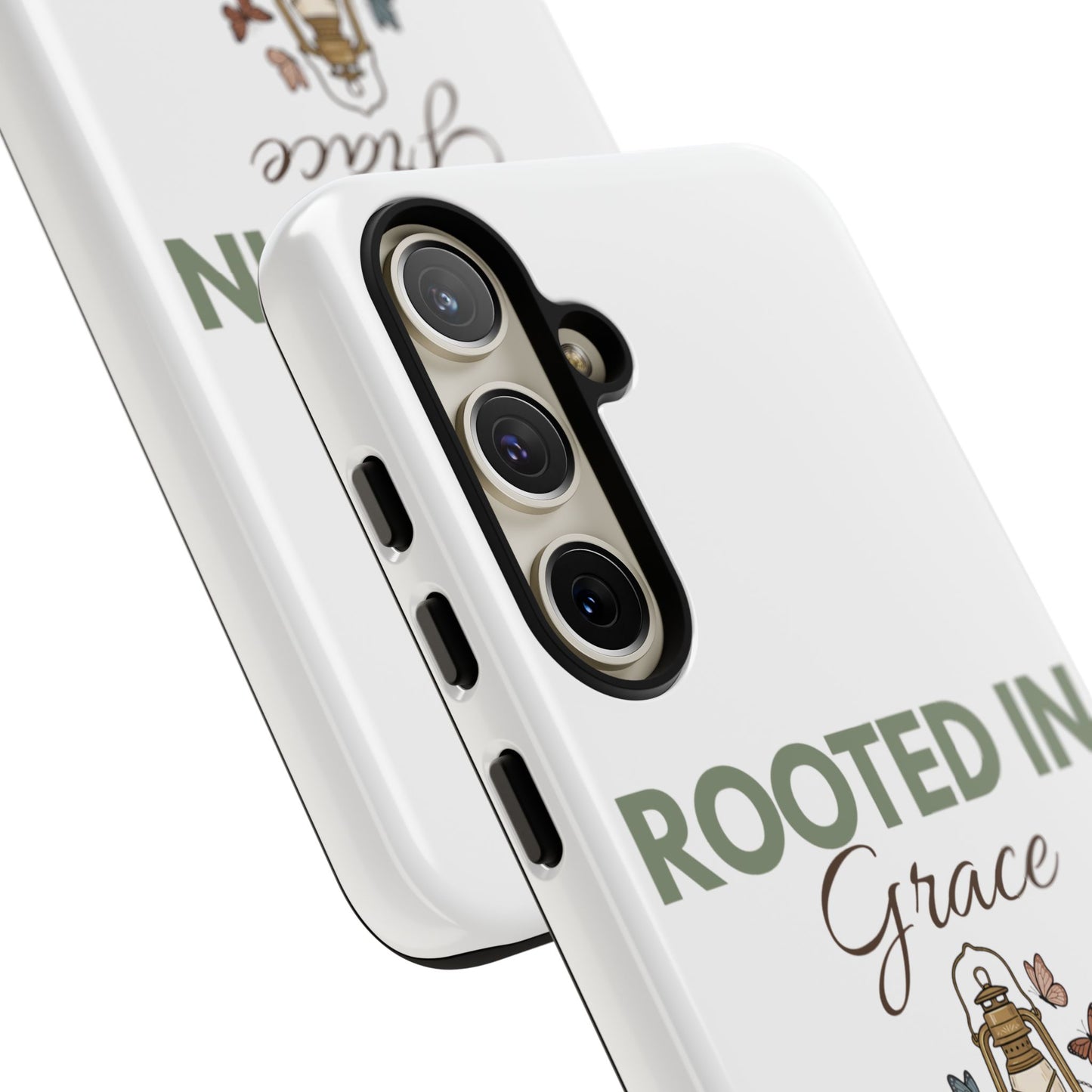 Rooted in Grace Phone Case — Floral Lantern Christian Protective Cover