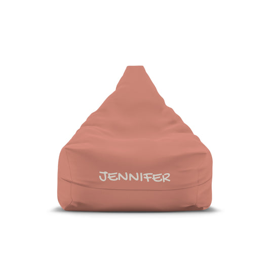 Personalized Bean Bag Cover — Custom Name Coral Lounge Seat