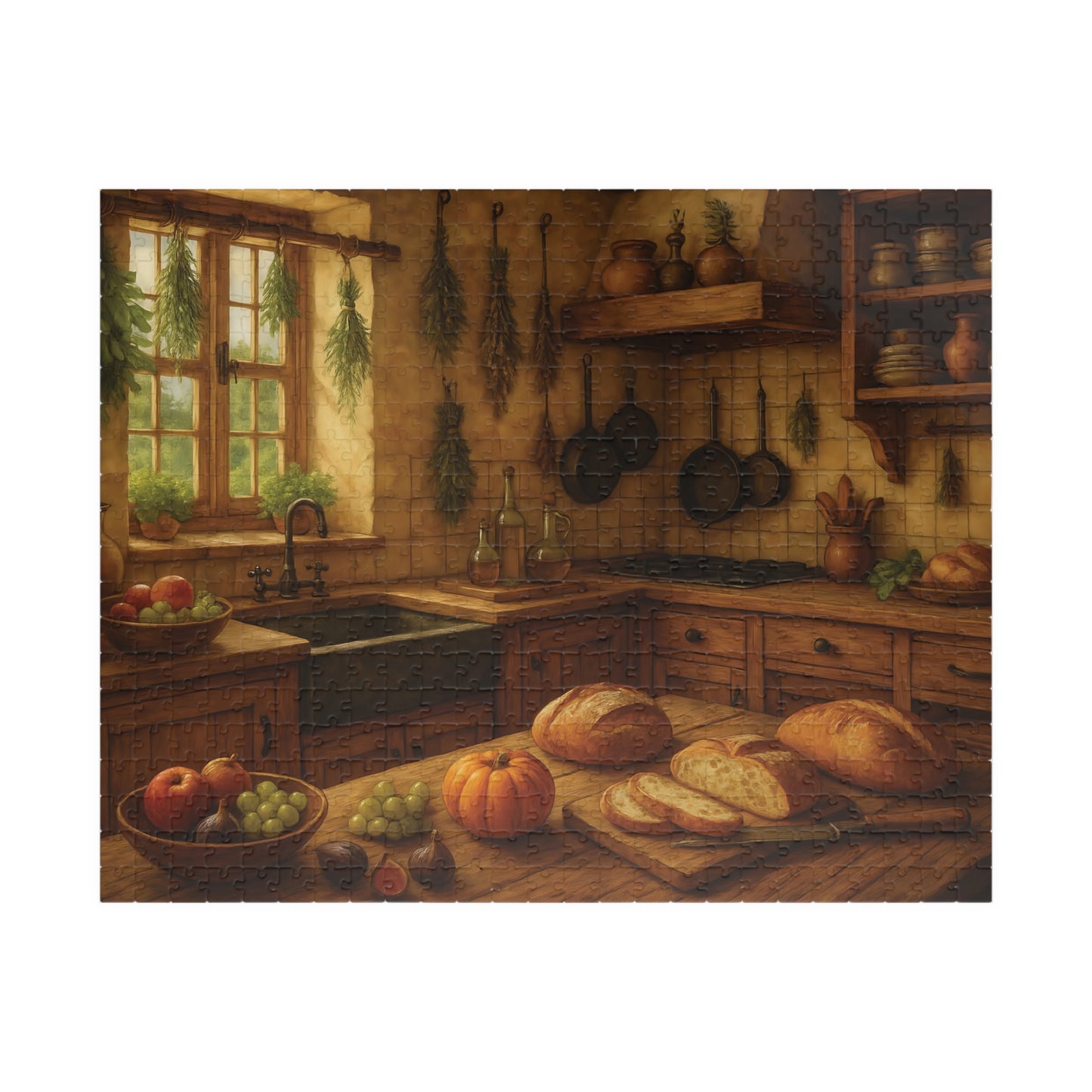 Cozy Rustic Kitchen Jigsaw Puzzle – Autumn Harvest Scene