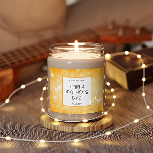 Happy Mother's Day Soy Candle - Yellow Hearts