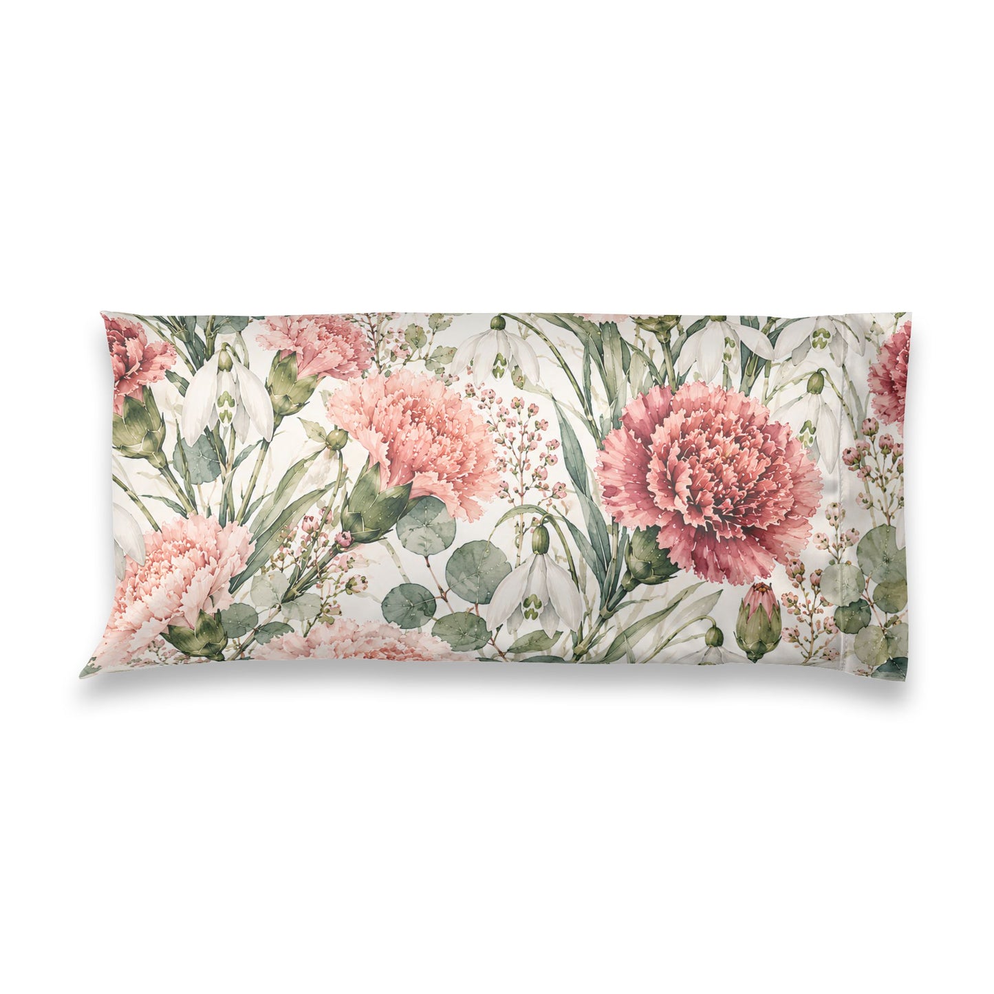 Floral Satin Pillowcase — Pink Carnation Botanical