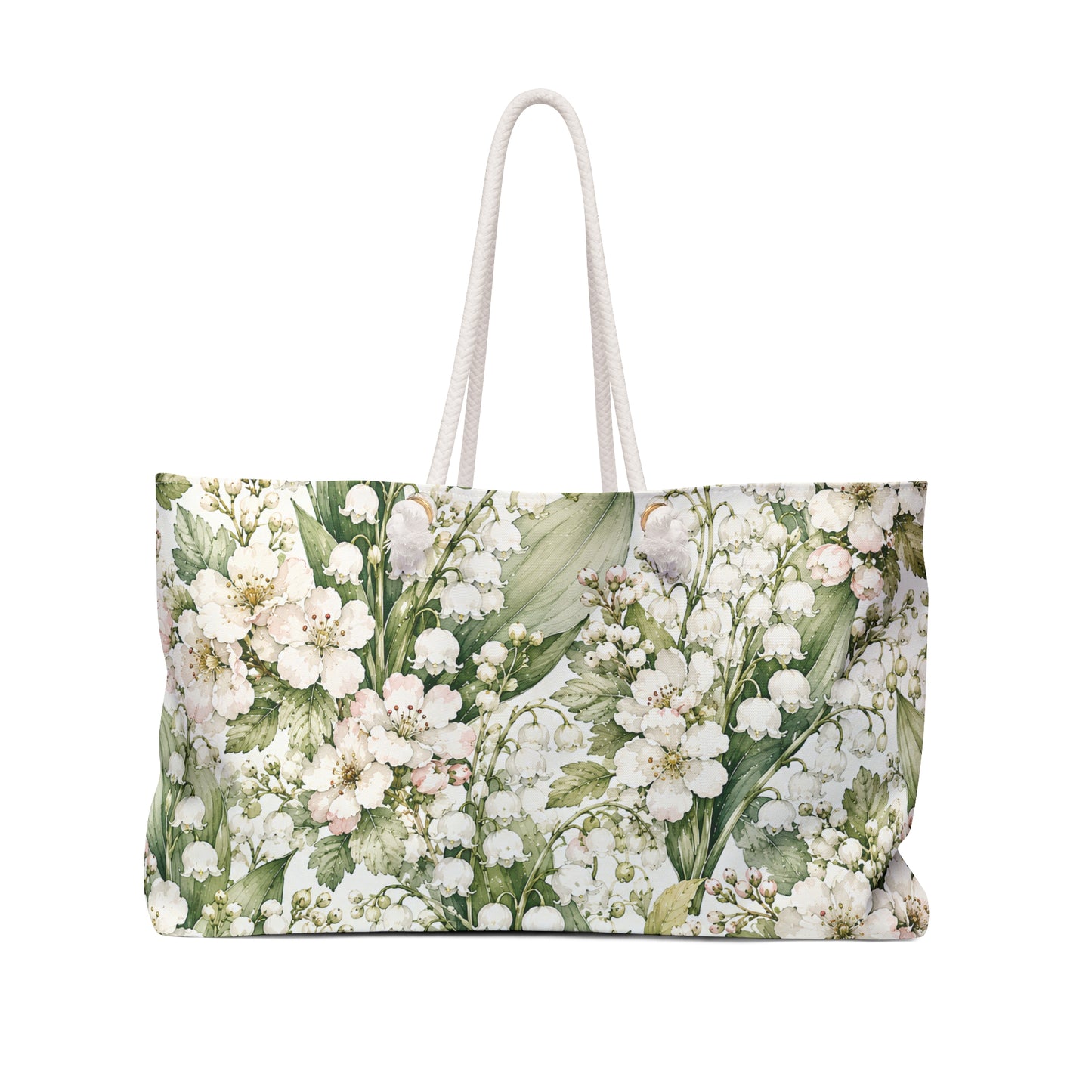 Lily of the Valley Floral Weekender Bag — Vintage Botanical Travel Tote