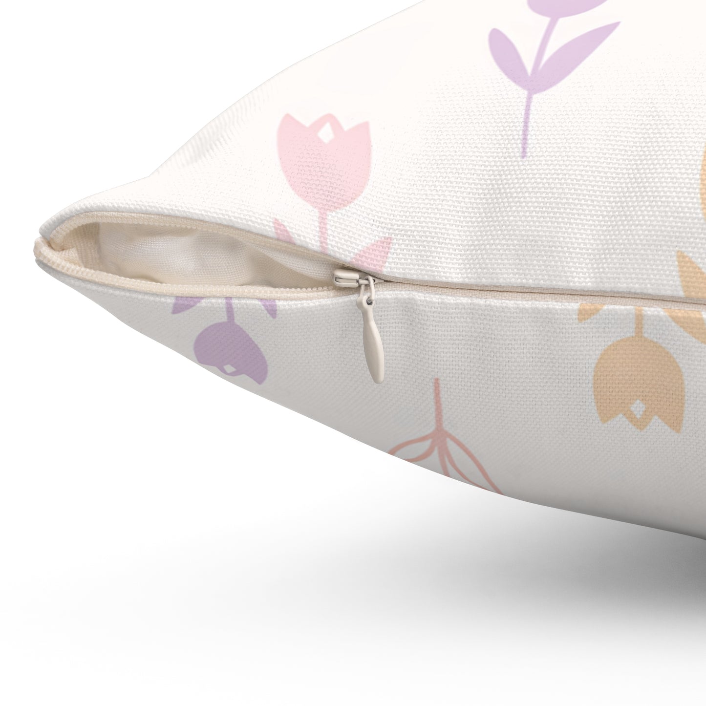 Pastel Tulip Throw Pillow - Floral Decorative Square Pillow